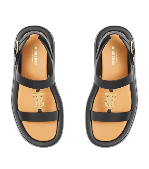 burberry monogram leather sandals.